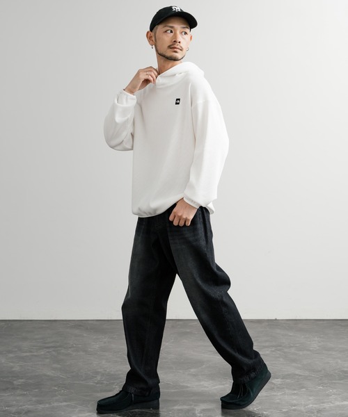 THE NORTH FACE（ザノースフェイス）の「日本未展開モデル THE NORTH FACE ザ・ノースフェイス WHITE LABEL ホワイトレーベル WAFFLE HOOD PULLOVER オーバーサイズワッフルミニボックスロゴ刺繍パーカー（パーカー・メンズ・杢グレー/ブラック/ホワイト・XL/L/M/S/XXL）」の6枚目の写真