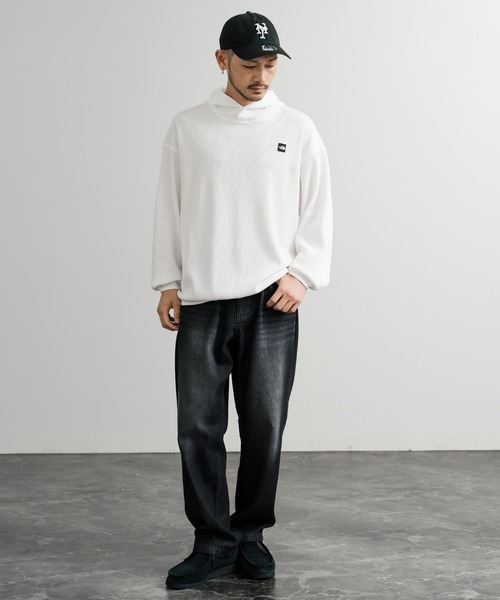 THE NORTH FACE（ザノースフェイス）の「日本未展開モデル THE NORTH FACE ザ・ノースフェイス WHITE LABEL ホワイトレーベル WAFFLE HOOD PULLOVER オーバーサイズワッフルミニボックスロゴ刺繍パーカー（パーカー・メンズ・杢グレー/ブラック/ホワイト・XL/L/M/S/XXL）」の7枚目の写真