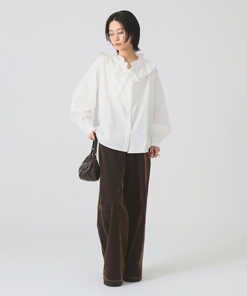 Ray BEAMS（レイビームス）の「フリルカラー リボン ブラウス（シャツ/ブラウス・レディース・ライトブルー/ホワイト・ONE SIZE）」の12枚目の写真