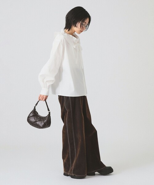 Ray BEAMS（レイビームス）の「フリルカラー リボン ブラウス（シャツ/ブラウス・レディース・ライトブルー/ホワイト・ONE SIZE）」の13枚目の写真