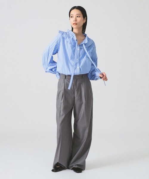 Ray BEAMS（レイビームス）の「フリルカラー リボン ブラウス（シャツ/ブラウス・レディース・ライトブルー/ホワイト・ONE SIZE）」の16枚目の写真