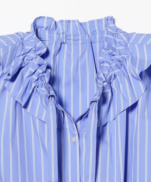 Ray BEAMS（レイビームス）の「フリルカラー リボン ブラウス（シャツ/ブラウス・レディース・ライトブルー/ホワイト・ONE SIZE）」の7枚目の写真