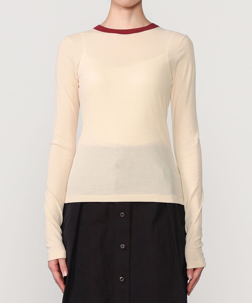 babaco（ババコ）の「babaco | ツイストコットン ロングスリーブTシャツ WOMEN（Tシャツ/カットソー・レディース・ブラック/ベージュ・1）」の8枚目の写真