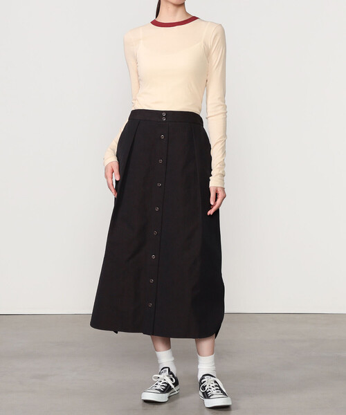 babaco（ババコ）の「babaco | ツイストコットン ロングスリーブTシャツ WOMEN（Tシャツ/カットソー・レディース・ブラック/ベージュ・1）」の3枚目の写真