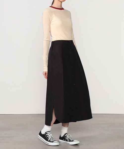 babaco（ババコ）の「babaco | ツイストコットン ロングスリーブTシャツ WOMEN（Tシャツ/カットソー・レディース・ブラック/ベージュ・1）」の7枚目の写真