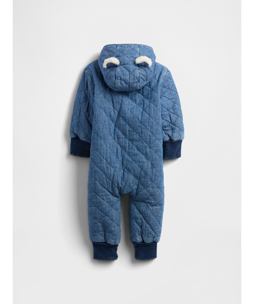 GAP（ギャップ）の「キルティング あったかデニムカバーオール (ベビー)（デニムジャケット・キッズ・インディゴブルー・50cm/60cm/70cm/80ｃｍ）」の2枚目の写真
