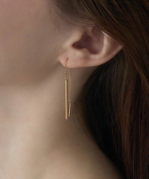 muku(ムク)の「AMERICAN PIERCE/CHAIN(ピアス(両耳用)・レディース・シルバー/ゴールド・FREE)」の1枚目の写真