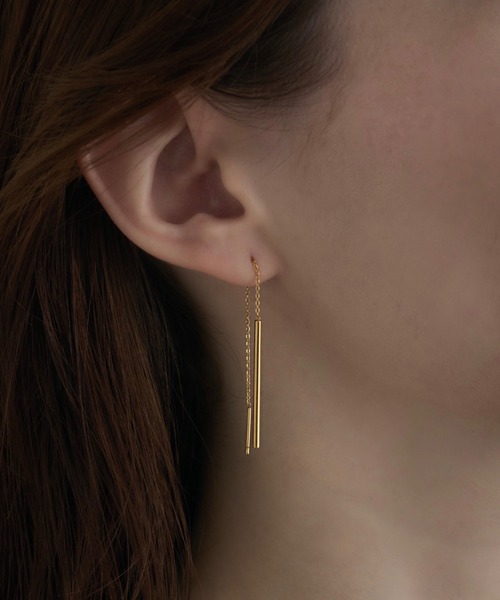muku(ムク)の「AMERICAN PIERCE/CHAIN(ピアス(両耳用)・レディース・シルバー/ゴールド・FREE)」の4枚目の写真