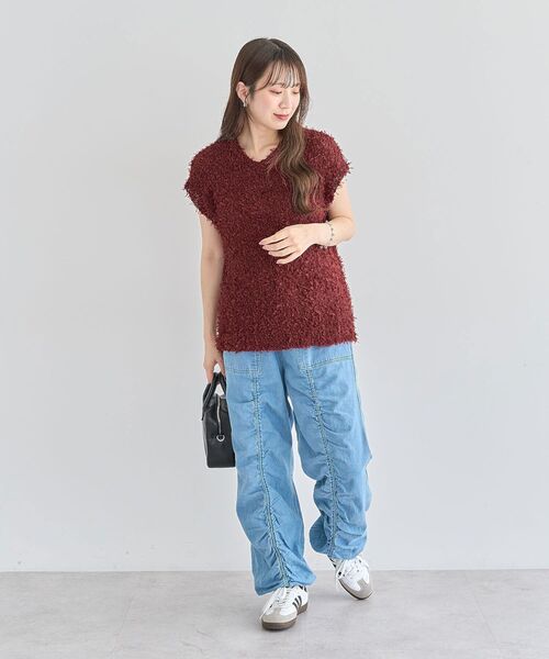 Sugar spoon（シュガースプーン）の「・SUGAR SPOON デニムギャザーパンツ（デニムパンツ・レディース・インディゴブルー/ライトインディゴブルー/ブラック/グレー・FREE）」の18枚目の写真