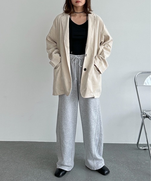 PILIT（ピリット）の「コーデュロイ　オーバージャケット（テーラードジャケット・レディース・ブラウン/アイボリー/チャコールグレー・MEDIUM）」の22枚目の写真