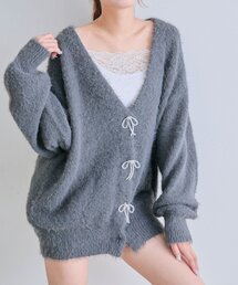 OLIVE des OLIVE(I[ufI[u)melty ribbon long knit(J[fBK/{)