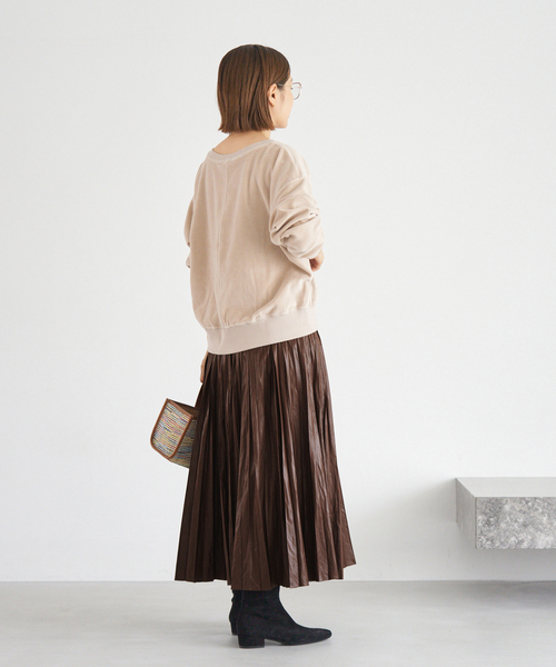 セール】レザーライクサテンプリーツスカート（スカート）｜IENA
