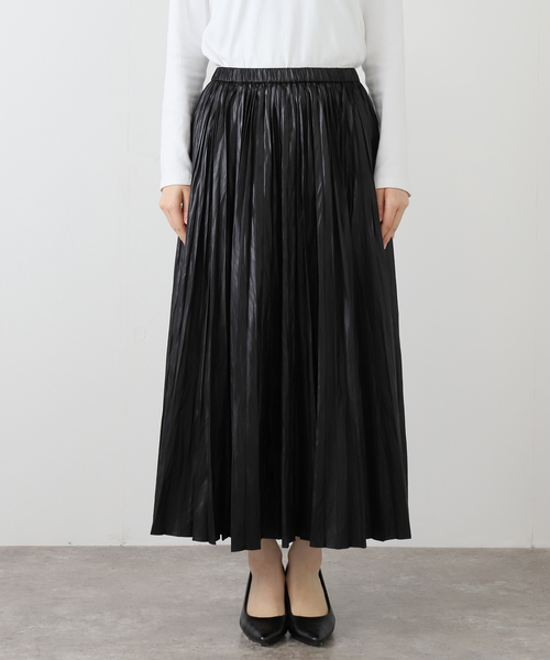 セール】レザーライクサテンプリーツスカート（スカート）｜IENA