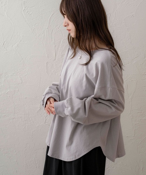 NOAHL(ノアル)の「【NOAHL】Uネック2wayロンT(Tシャツ/カットソー・レディース・チャコール/ブルーグレー/ベージュ・FREE)」の19枚目の写真