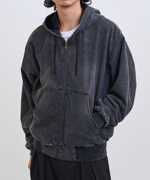 ◯45R【洗える】フード スウェット ボタン パーカー 日本製 ◯45R【洗える】フード スウェット ボタン パーカー 日本製 ◯45R