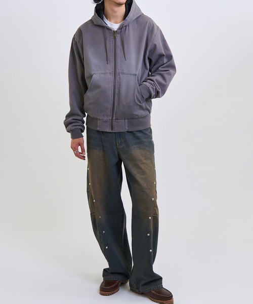 セール】【MAGASIN DE MODE Brew】ウォッシュ加工ダックZIPパーカー