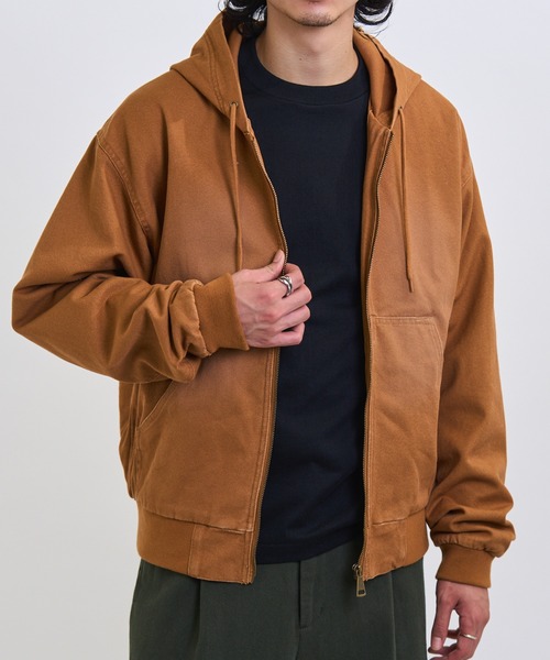 セール】【MAGASIN DE MODE Brew】ウォッシュ加工ダックZIPパーカー