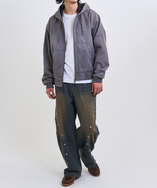 セール】【MAGASIN DE MODE Brew】ウォッシュ加工ダックZIPパーカー