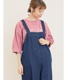 ピンク ロゴ Tシャツ FACE S/S TEE（Tシャツ/カットソー）｜X-girl（エックスガール
