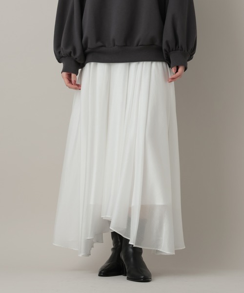 A part by（アパートバイ）の「イレヘムフレアスカート（スカート・レディース・ボルドー/アイボリー/ブラック/ブルー・MEDIUM/SMALL）」の2枚目の写真