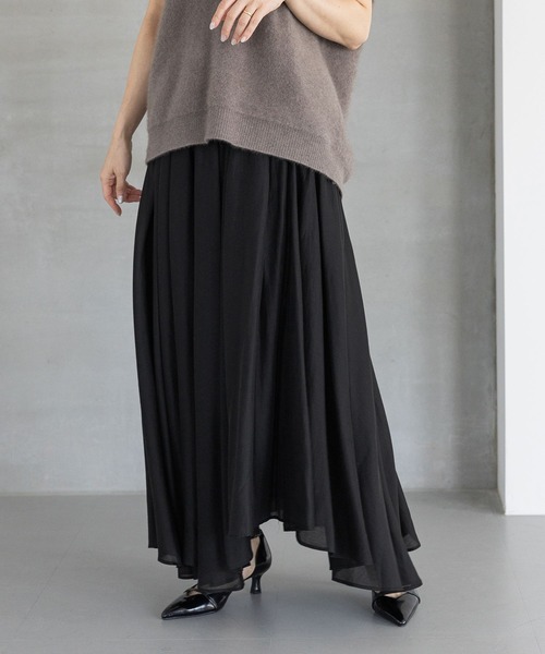 A part by（アパートバイ）の「イレヘムフレアスカート（スカート・レディース・ボルドー/アイボリー/ブラック/ブルー・MEDIUM/SMALL）」の6枚目の写真