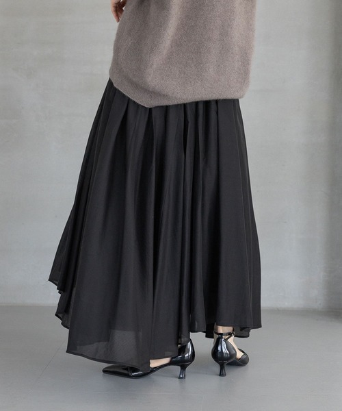 A part by（アパートバイ）の「イレヘムフレアスカート（スカート・レディース・ボルドー/アイボリー/ブラック/ブルー・MEDIUM/SMALL）」の8枚目の写真