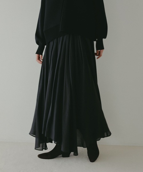 A part by（アパートバイ）の「イレヘムフレアスカート（スカート・レディース・ボルドー/アイボリー/ブラック/ブルー・MEDIUM/SMALL）」の11枚目の写真