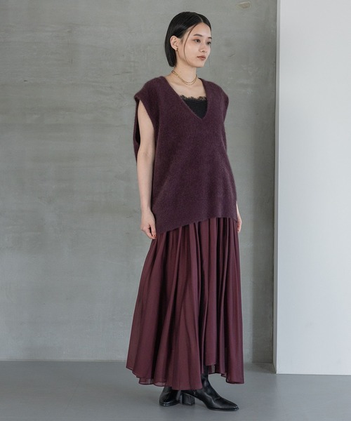 A part by（アパートバイ）の「イレヘムフレアスカート（スカート・レディース・ボルドー/アイボリー/ブラック/ブルー・MEDIUM/SMALL）」の13枚目の写真