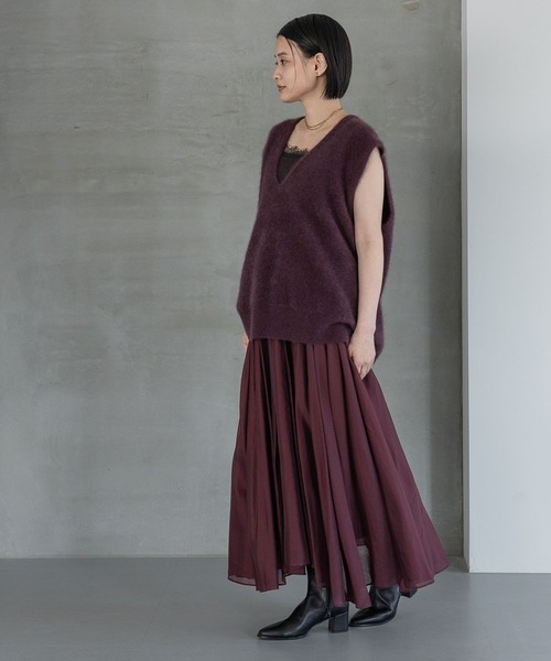 A part by（アパートバイ）の「イレヘムフレアスカート（スカート・レディース・ボルドー/アイボリー/ブラック/ブルー・MEDIUM/SMALL）」の15枚目の写真