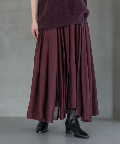 A part by（アパートバイ）の「イレヘムフレアスカート（スカート・レディース・ボルドー/アイボリー/ブラック/ブルー・MEDIUM/SMALL）」の17枚目の写真