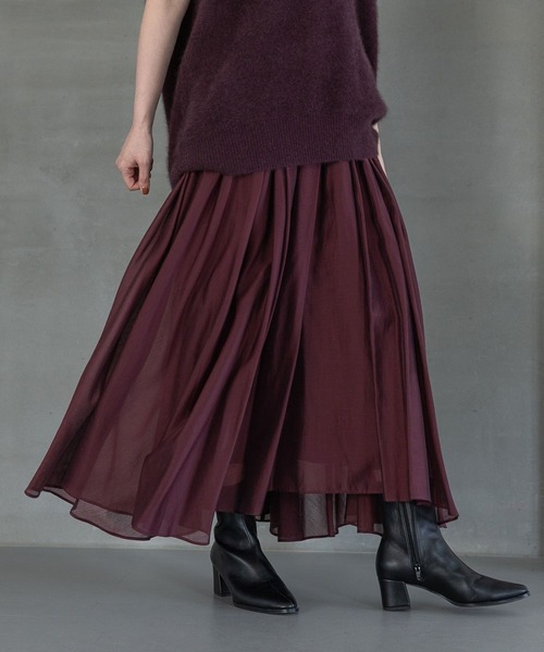 A part by（アパートバイ）の「イレヘムフレアスカート（スカート・レディース・ボルドー/アイボリー/ブラック/ブルー・MEDIUM/SMALL）」の18枚目の写真