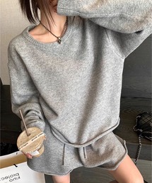 クルーネックニット×ショートパンツ 2点セット