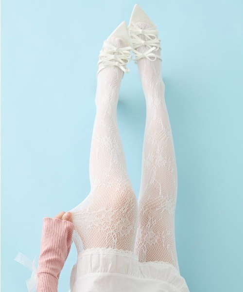 まるで素肌のようなフェイクタイツ80デニール(ラッセルレース)（タイツ