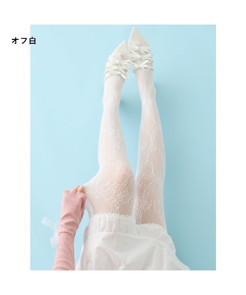まるで素肌のようなフェイクタイツ80デニール(ラッセルレース)（タイツ