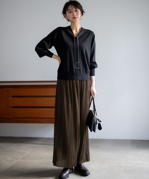 セール】【洗える】ウーステッドウール ボウタイ ニット（ニット