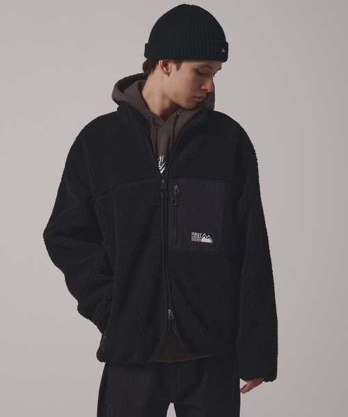 FIRST DOWN（ファーストダウン）の「ボアジャケット（ブルゾン・メンズ・ブラック/トップグレー/セージグリーン/オートミール/ネイビー/パープル・L/M/S/XL）」の2枚目の写真