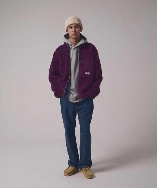 FIRST DOWN（ファーストダウン）の「ボアジャケット（ブルゾン・メンズ・ブラック/トップグレー/セージグリーン/オートミール/ネイビー/パープル・L/M/S/XL）」の19枚目の写真