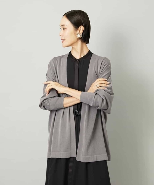 MICHEL KLEIN(ミッシェル・クラン)の「ドルマンスリーブトッパーカーディガン(カーディガン/ボレロ・レディース・グレー/ブラック・38)」の20枚目の写真