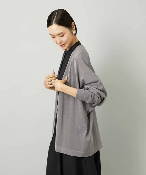 MICHEL KLEIN(ミッシェル・クラン)の「ドルマンスリーブトッパーカーディガン(カーディガン/ボレロ・レディース・グレー/ブラック・38)」の21枚目の写真