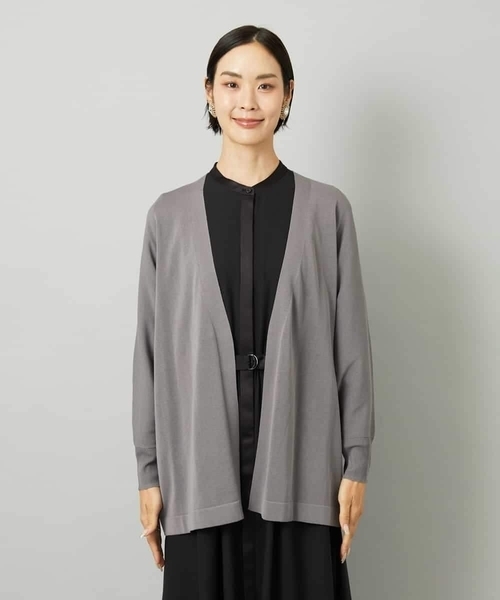 MICHEL KLEIN(ミッシェル・クラン)の「ドルマンスリーブトッパーカーディガン(カーディガン/ボレロ・レディース・グレー/ブラック・38)」の5枚目の写真