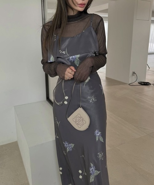 WILLFULLY(ウィルフリー)の「multi flower print bustier skirt SET UP(セットアップ・レディース・ブラック/チャコール・FREE)」の12枚目の写真