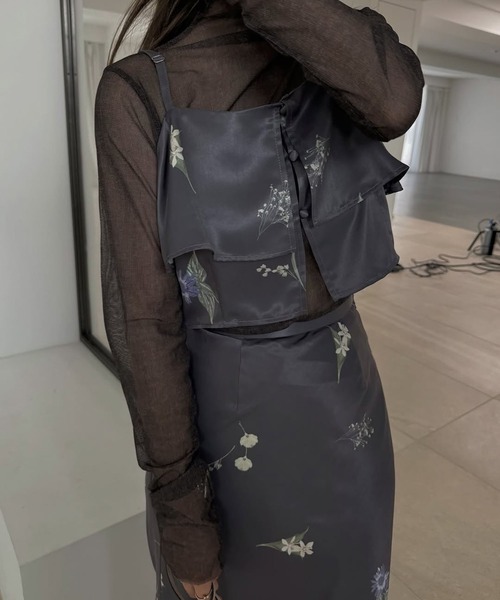 WILLFULLY(ウィルフリー)の「multi flower print bustier skirt SET UP(セットアップ・レディース・ブラック/チャコール・FREE)」の18枚目の写真