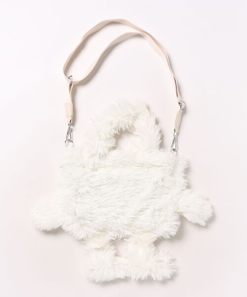 Never mind the XU / Chikashitsu+（ネバーマインド ザ エックスユー / チカシツプラス）の「【Nerd out XU】arm and legs fur bag / 【ナードアウトエックスユー】アームアンドレッグファーバッグ <着用動画あり>（ショルダーバッグ・メンズ・ホワイト・ONE SIZE）」の2枚目の写真
