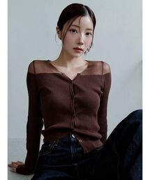 Stylevoice for xxx | ＜maronさんコラボ＞アシンメトリーシアードッキングニットカーディガン(カーディガン/ボレロ)