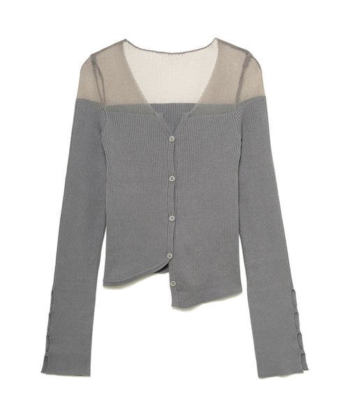 Stylevoice for xxx(スタイルヴォイスフォー)の「<maronさんコラボ>アシンメトリーシアードッキングニットカーディガン(カーディガン/ボレロ・レディース・ブラウン/グレー/ブラック・F)」の13枚目の写真