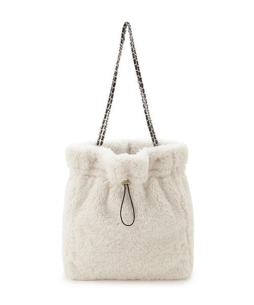 SNIDEL（スナイデル）の「【WEB限定/ボアコレクション】キルティングチェーンバッグ（ハンドバッグ・レディース・グレー/ブラック/ブラウン/ピンク・F）」の6枚目の写真