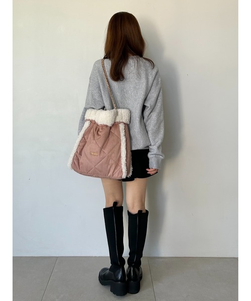 【未使用】SNIDELスナイデルピンクベージュ キルティング ハンドバッグ SNIDEL キルティングハンドバッグ ピンクベージュ - メルカリ