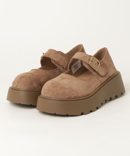 Sugar Sugar（シュガーシュガー）の「SUGARSUGAR/スエード厚底メリージェーン（バレエシューズ・レディース・グレー系その他/キャメル・LL/L/M/S）」の2枚目の写真