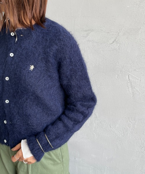 GYMPHLEX/ジムフレックス] ロゴ刺繍 クルーネック ショート丈 シャギー