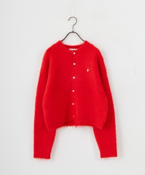 GYMPHLEX/ジムフレックス] ロゴ刺繍 クルーネック ショート丈 シャギー